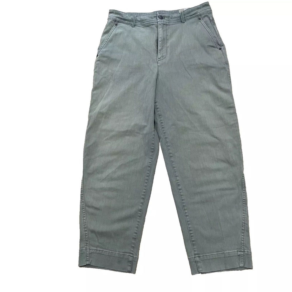 GAP Barrel Jeans Womens 12 High Rise Barrel khaki green